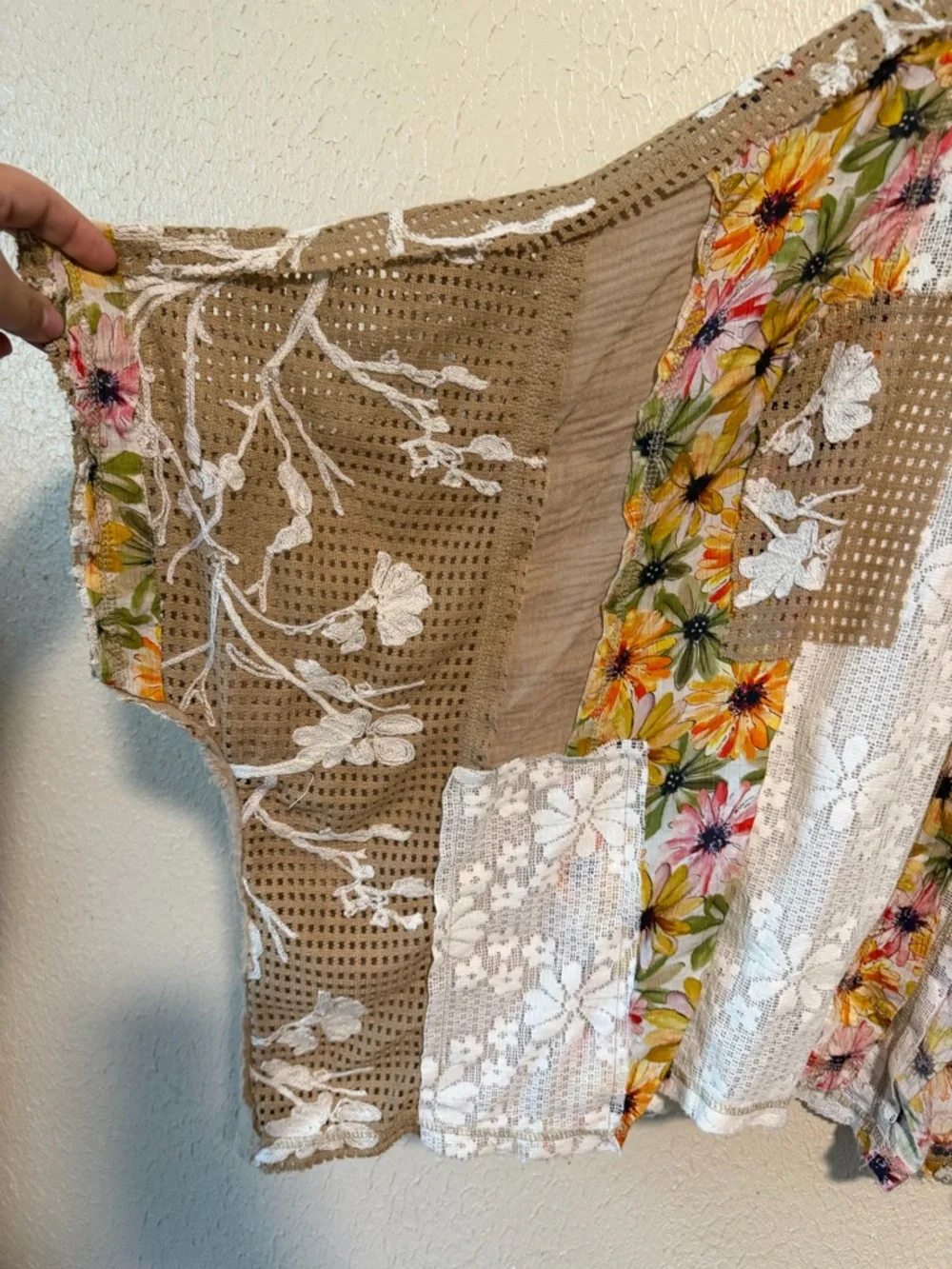 POL Floral Kimono Cardigan Floral‎ Embroidered Oversized Open Front Size Small